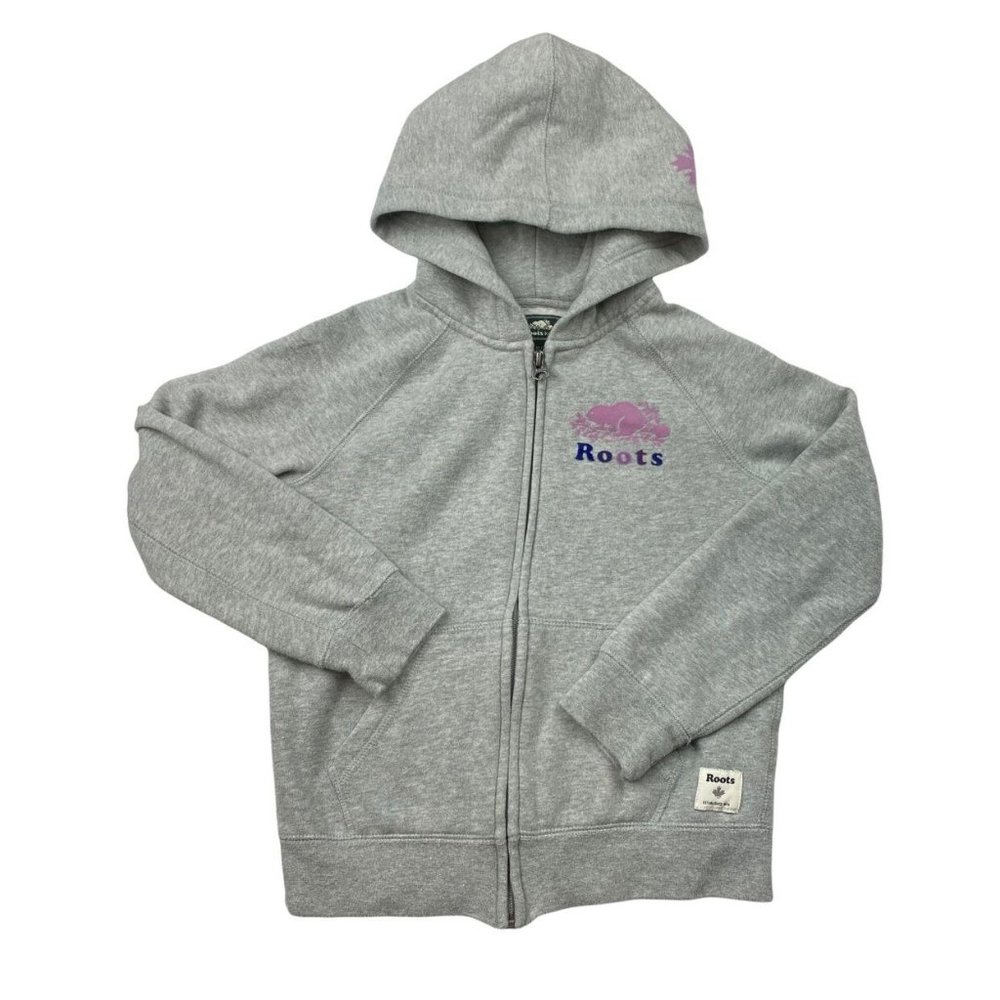 Roots Zip Up Grey Kids Hoodie